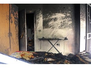 Evinin yandığını gören anne sinir krizi geçirdi