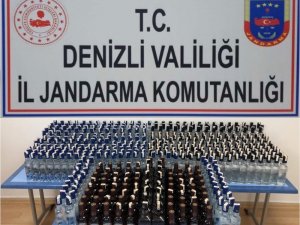 Jandarma 484 şişe kaçak içki ele geçirdi