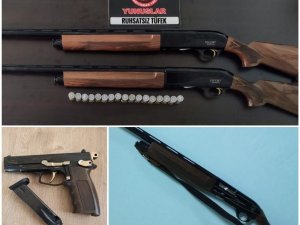 Tüfek ve tabancalar ele geçirildi