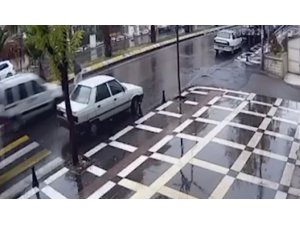 Yaşlı kadının öldüğü feci kaza kamerada