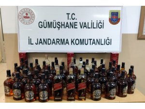 Gümüşhane’de 46 şişe kaçak ve sahte alkol ele geçirildi
