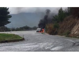 Aracı alev alan gazeteci ölümden döndü