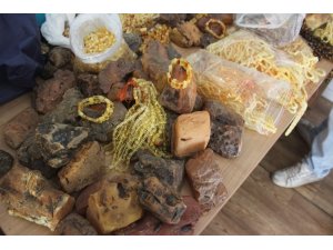 Zonguldak’ta piyasa değeri 500 bin TL olan 28 kilogram ağırlığında kehribar taşı ele geçirildi