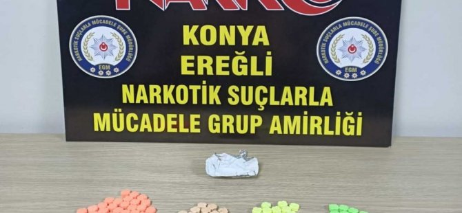 Konya’da şüphe üzerine durdurulan araçtan uyuşturucu çıktı