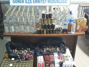 Gönen’de kaçak içki operasyonu