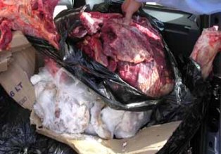 Konya'da 200 kilo kaçak et ele geçirildi