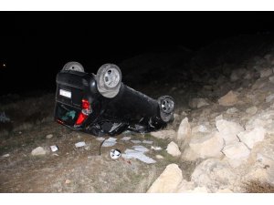 Karaman’da otomobil şarampole takla attı: 1 yaralı