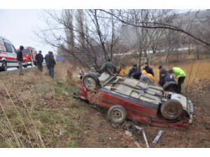 Yoğun yağmur kazaya neden oldu, 1 yaralı