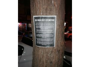 Yönetime afişli ve ilanlı tepki