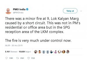 Hindistan Başbakanı Modi’nın ofisinde korkutan yangın