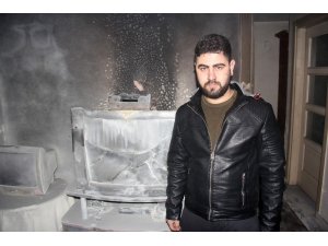 Televizyon patladı, yangın çıktı