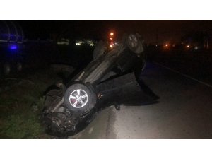 Yılbaşı gecesi alkollü sürücünün kullandığı otomobil takla attı: 1 ölü, 2 yaralı