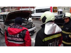 Cipin motorunda çıkan yangını itfaiye söndürdü