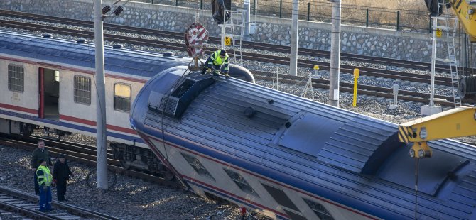 Ankara'da raydan çıkan boş tren hatta yerleştirildi