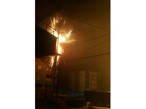 Mazıdağı’nda elektrik trafosu bomba gibi patladı