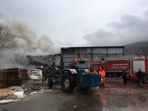 Düzce'de kereste fabrikasında yangın çıktı