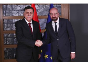 AB Konseyi Başkanı Michel, Libya Başbakanı al-Sarraj ile görüştü