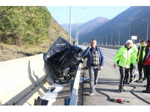 TEM Otoyolunda şaşırtan kaza