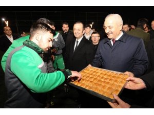 Başkan Büyükgöz antremana katıldı