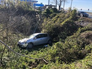 Yoldan çıkan otomobil fındık tarlasına uçtu: 1 yaralı