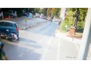 Beşiktaş’ta yürekleri ağza getiren kaza kamerada