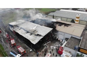 Samsun’daki fabrika yangını