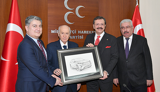 TOGG heyeti, MHP Genel Başkanı Bahçeli'yi ziyaret etti