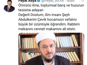 Uğradığı silahlı saldırı sonrası hayatını kaybeden Nakşibendi Şeyhi için sosyal medyada taziye ve kınama mesajları