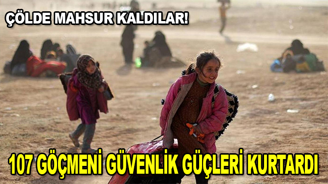 Çölde mahsur kalan düzensiz göçmenleri güvenlik güçleri kurtardı
