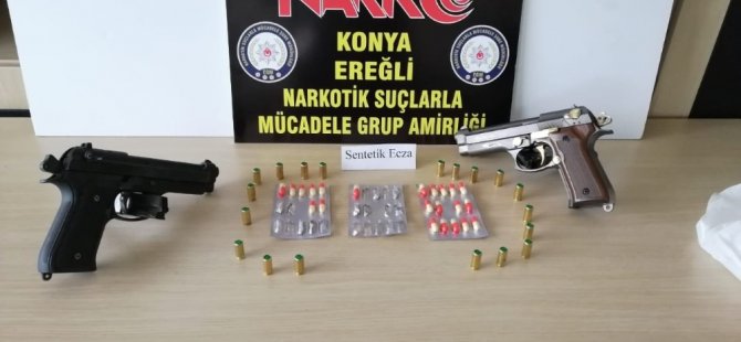 Ereğli’de uyuşturucu hapla yakalanan 2 kişi gözaltına alındı