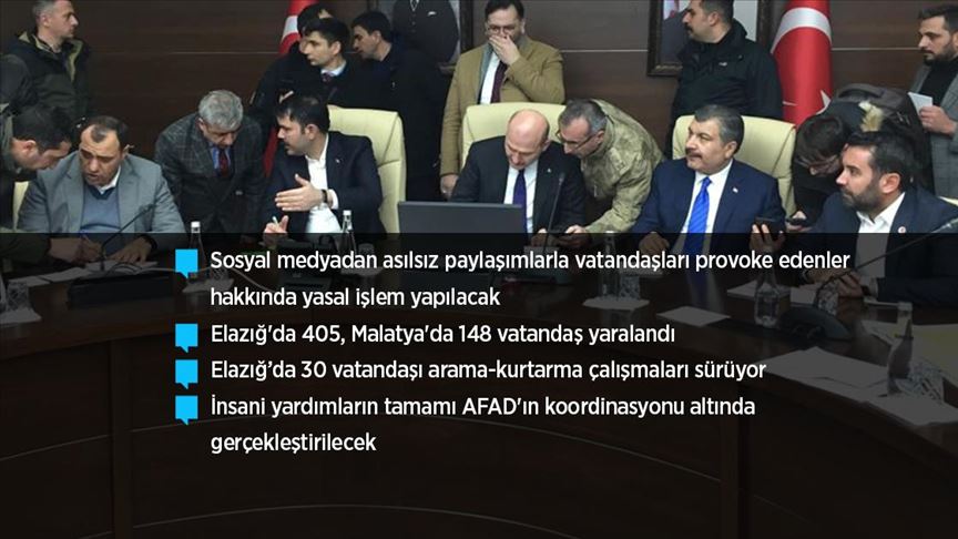 Bakanlar Soylu, Kurum ve Koca'dan deprem bölgesinde önemli açıklamalar