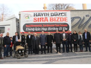 Düzce Belediyesi deprem bölgesine ikinci yardım tırını gönderdi