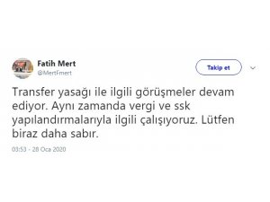 Fatih Mert’ten transfer yasağı açıklaması