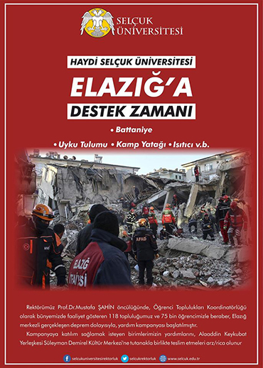 Selçuk Üniversitesinden depremzedeler için yardım kampanyası