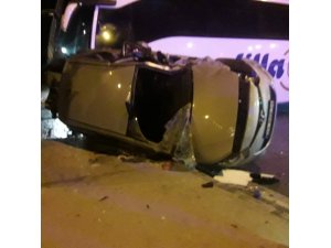 Tarsus’ta yolcu otobüsü ile otomobil çarpıştı