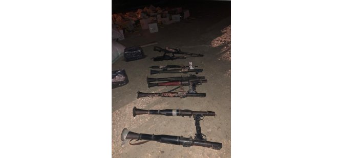 Tel Abyad'ın güneyinde PKK/YPG'ye ait silah ve mühimmat ele geçirildi