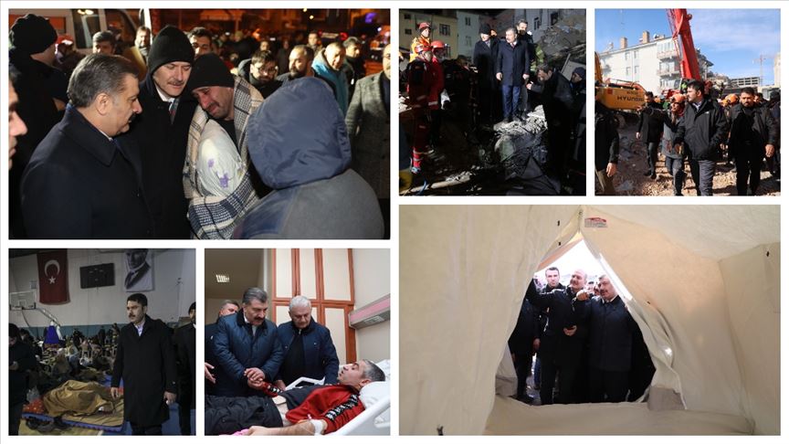 Bakanlar depremzedeleri bir an yalnız bırakmadı