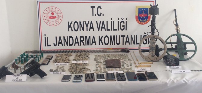 Konya merkezli tarihi eser kaçakçılığı operasyonunda 11 zanlı yakalandı