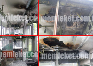 Tramvay birden alev aldı!