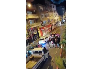 Ümraniye’de asker eğlencesi yapan magandaların yol kapattığı anlar kamerada