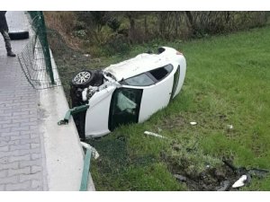 Samsun’da otomobil şarampole yuvarlandı: 1 yaralı