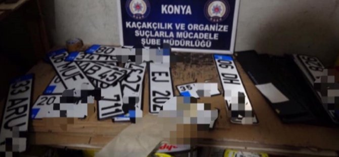 Konya’da sahte plaka basan kişilere operasyon:2 gözaltı