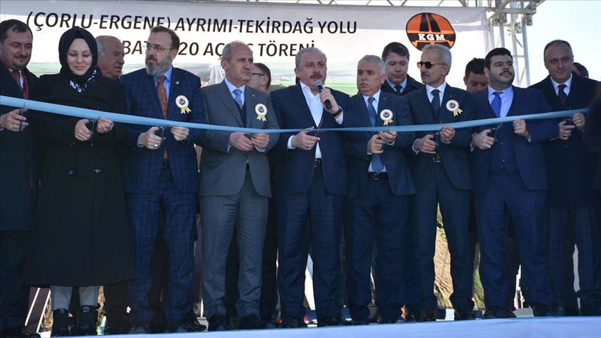 TBMM Başkanı Şentop ve Bakan Turhan Tekirdağ’da yol açılışına katıldı