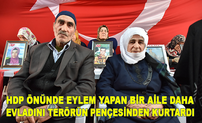 HDP önünde eylem yapan bir aile daha evladını terörün pençesinden kurtardı