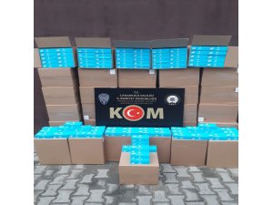 Lapseki’de 380 bin gümrük kaçağı makaron ele geçirildi