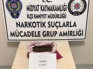 Midyat’ta 1 kilo 270 gram bonzai ele geçirildi