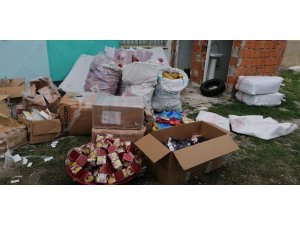 Merdiven altı nargile tütünü üretimi yapılan depoya polis baskını