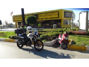 Polisin ’Dur’ ihtarına uymayan motosikletli, kaza yapınca yakayı ele verdi