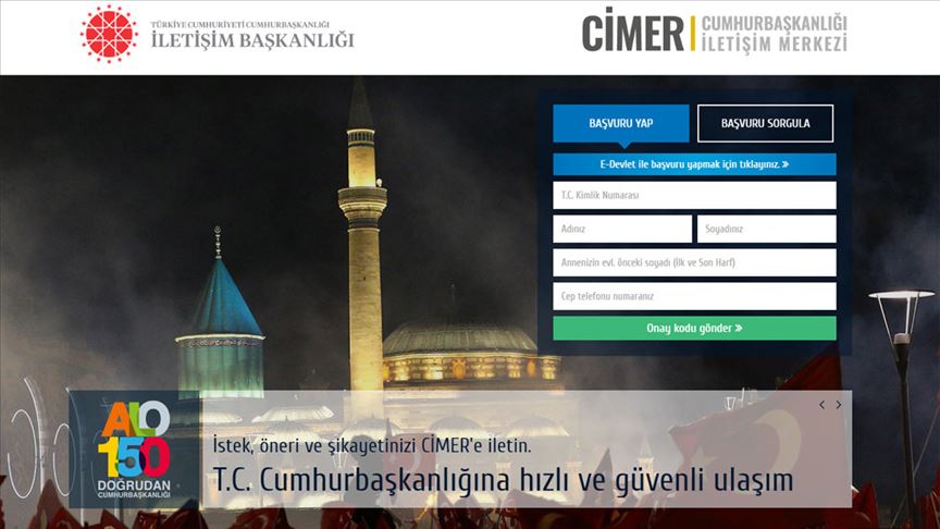 CİMER'e geçen yıl 3 milyon 138 bin başvuru yapıldı