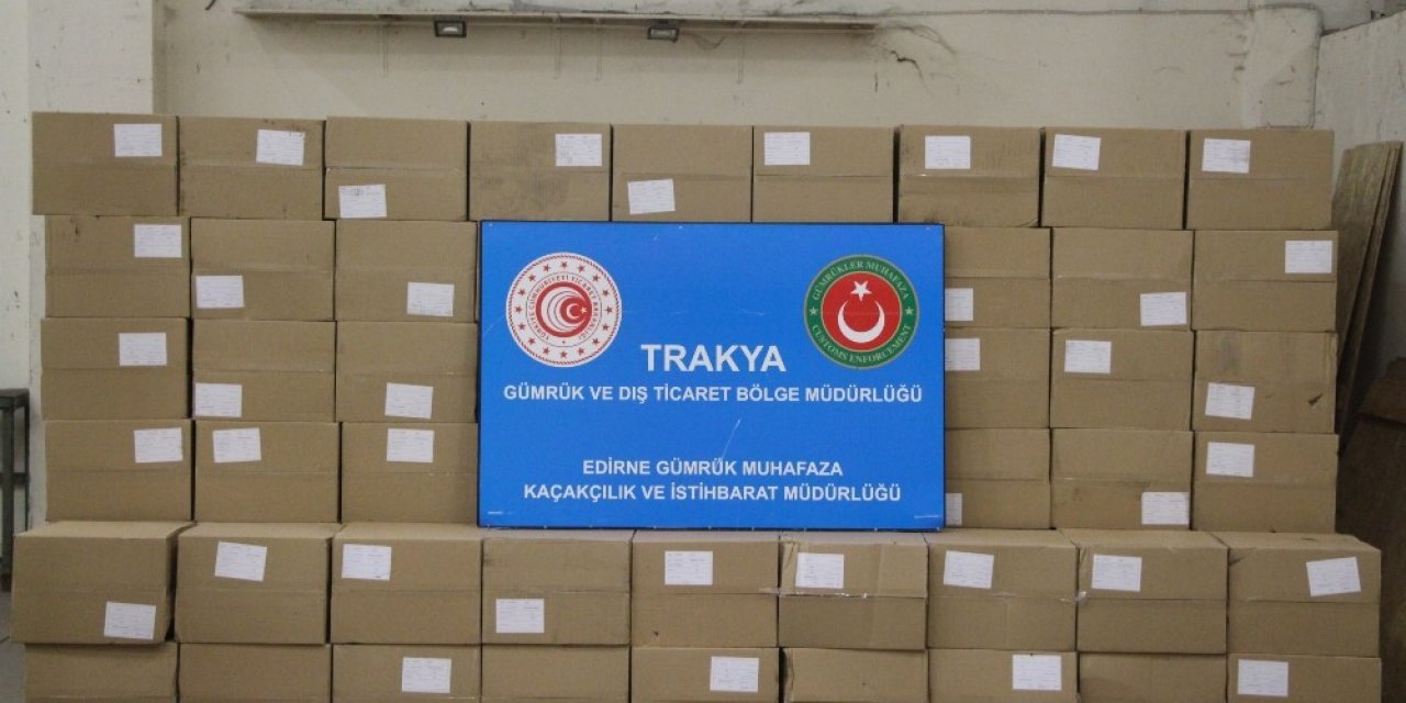 Kapıkule’de 4 milyon 500 bin adet makaron ele geçirildi